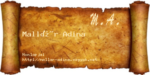 Mallár Adina névjegykártya